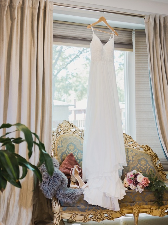 Azazie Dresses & Skirts - Elegant White Spaghetti-Strap Wedding Dress.